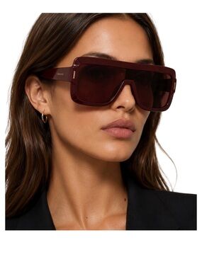 Ferragamo Burgundy Shield Sunglasses